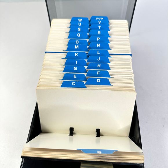 Rolodex Tray Style Covered Contact Card Organizer Vintage - Picture 7 of 9